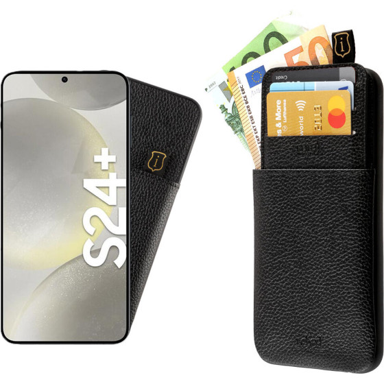 Idol 1991 ���� Samsung S24 Plus 5G 6.7'' ANTI-Rfid Leather Smart Wallet Camera Guard BLACK