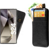 Idol 1991 ���� Samsung S24 Ultra 5G 6.8'' ANTI-Rfid Leather Smart Wallet Camera Guard BLACK