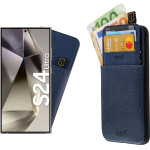 Idol 1991 ���� Samsung S24 Ultra 5G 6.8'' ANTI-Rfid Leather Smart Wallet Camera Guard BLUE