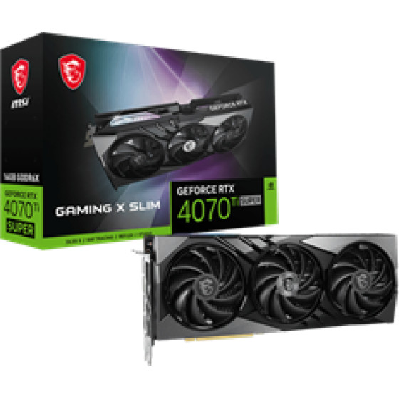 MSI Vga PCI-E Nvidia Gf Rtx 4070 Ti Super 16G Gaming X SLIM, 16GB/256BIT, GDDR6X, HDMI/3x Display PORT, Triple FAN, 2 Slot FANSINK, 3YW. - (912-V513-611)