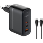 Ldnio ��������� ������ Q366 �� �������, USB/2x USB-C, 65W, GaN, ������