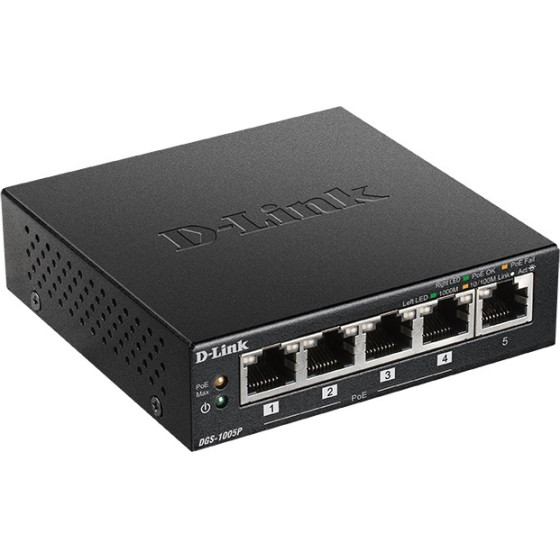 Dlink D-Link 5-Port 10/100/1000MBps 4 Poe Ports - (DGS-1005P)