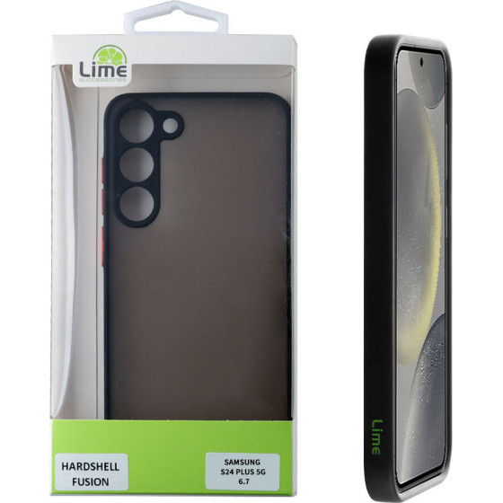 Lime Successories Lime ���� Samsung S24 Plus 5G S926 6.7'' Hardshell Fusion Full Camera Protection Black With Red KEYS