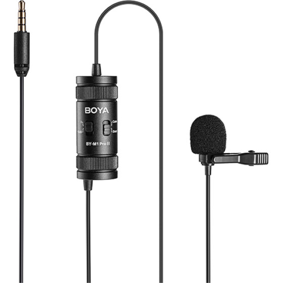 BOYA Wired Mic Professional Lavalier Mic - Jack 6m Cable Camera Smartphone Tablet - (BY-M1 Pro II)