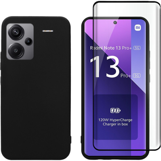 Vivid Set Matte Case Black + 3D Curved Tempered Glass Redmi Note 13 Pro+ 5G Black - (VIMAT353GLASS3DBK)