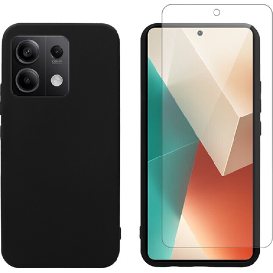 Vivid Set Matte Case Black + Tempered Glass Redmi Note 13 5G - (VIMAT354BKGLASSTN)
