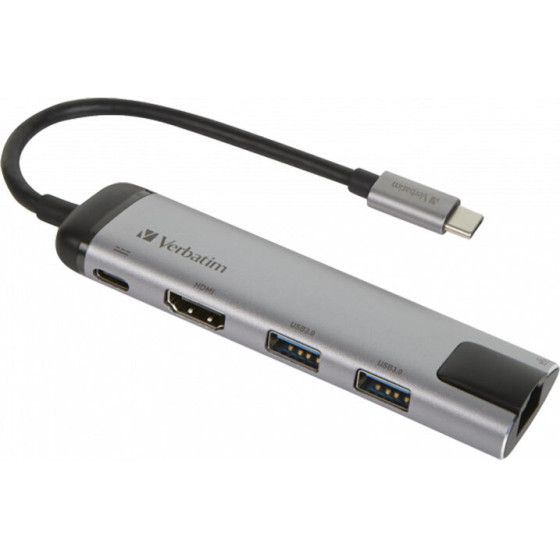 Verbatim USB-C Multiport Hub Usb 3.1 Gen 1 , Usb 3.0 x 2 , Hdmi , RJ45 - - (49141)
