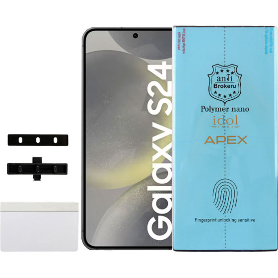 Idol 1991 Apex Polymer Nanotech Film Samsung S24 5G S921 6.2'' Finger Unlock Full Cover With Installation KIT