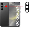 Volte-Tel Camera Glass Cover Samsung S24 5G 6.2'' 9H 0.30MM 3D ALUMINIUM-Electroplating Frame BLACK