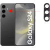 Volte-Tel Camera Glass Cover Samsung S24 5G 6.2'' 9H 0.30MM 3D ALUMINIUM-Electroplating Frame SILVER