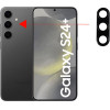 Volte-Tel Camera Glass Cover Samsung S24 Plus 5G S926 6.7'' 9H 0.30MM 3D ALUMINIUM-Electroplating Frame BLACK