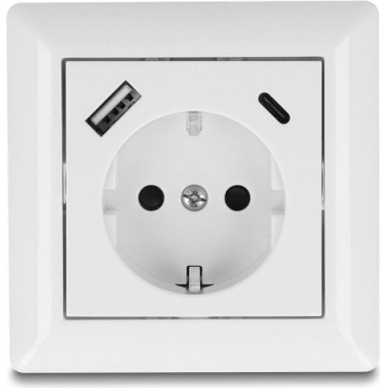 DeLock ����� ������ �� ����� �������� Usb & USB-C, 18W PD, ����� - (11499)