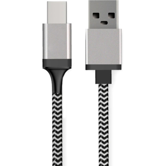 Powertech ������� Usb �� Usb Type-C 8mm tip, 1.5m, �����-���� - (CAB-U130)