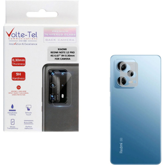 Volte-Tel Tempered Glass Xiaomi Redmi Note 12 Pro 4G 6.67'' 9H 0.30mm For CAMERA