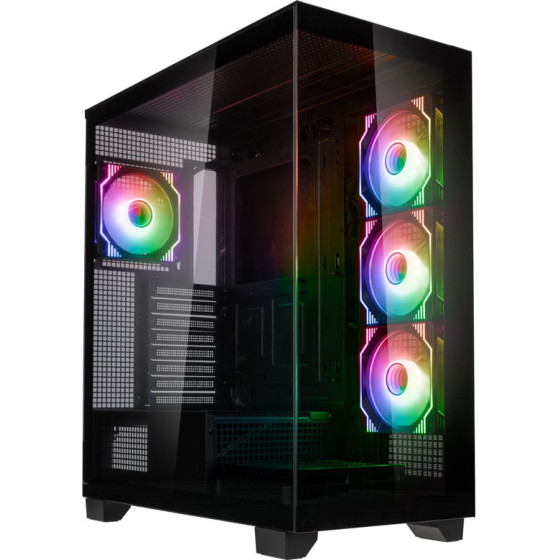 Kolink Unity Arena Argb Midi Tower Showcase - Black E-Atx 420mm Clearance 4 Argb Fans - (PGW-CH-KOL-119)