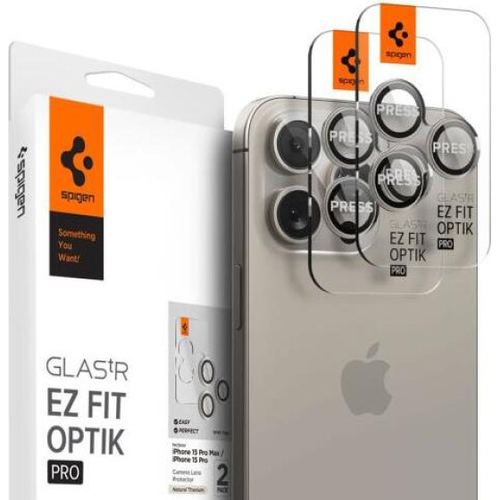 ������������� ������� ������� Spigen Optik.Tr EZ-Fit ��� ������� ������� Apple iPhone14 Pro/ 14 Pro Max/ 15 Pro/ 15 Pro Max Natural ������� (2 ���.) - (AGL07163)