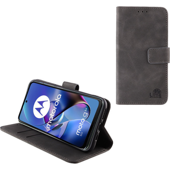 Lime Successories Lime ���� Motorola Moto G54 5G/Moto G54 Power 6.5'' Essential Magnet Book Stand Clip GREY