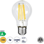 GloboStar ����� Led Long Filament E27 A60 ������� 7W 1470lm 360� Ac 220-240V IP20 �6 x �11cm ����� ����� 2700K �� ������� ����� - Pro Series 210lm/W - A ���������� ����� - 3 ������ ������� - (99087)