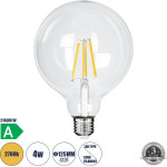 GloboStar ����� Led Long Filament E27 G125 ������� 4W 840lm 360� Ac 220-240V IP20 �12.5 x �13.8cm ����� ����� 2700K �� ������� ����� - Pro Series 210lm/W - A ���������� ����� - 3 ������ ������� - (99085)