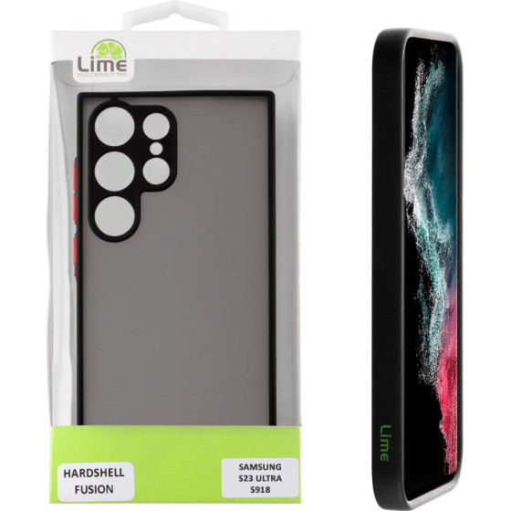 Lime Successories Lime ���� Samsung S23 Ultra 5G S918 6.8'' Hardshell Fusion Full Camera Protection Black With Red KEYS