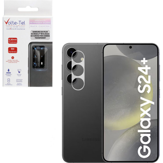 Volte-Tel Tempered Glass Samsung S24 Plus 5G S926 6.7'' 9H 0.25mm 3D Curved For Camera TRANSPARENT