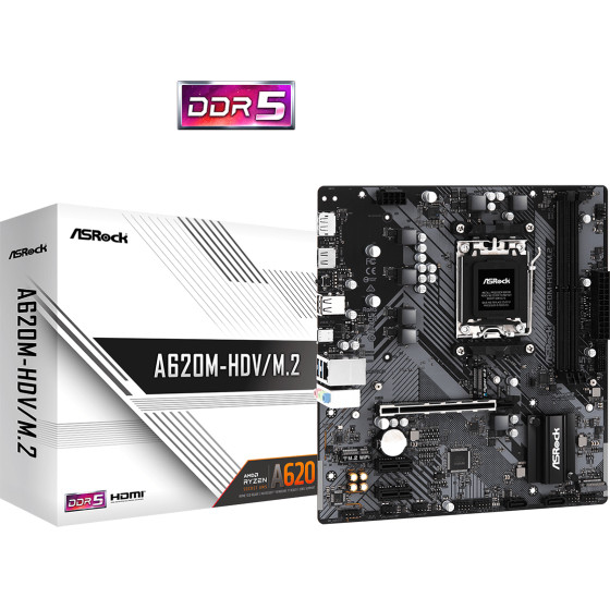 Asrock A620M-HDV/M.2 - (90-MXBLL0-A0UAYZ)