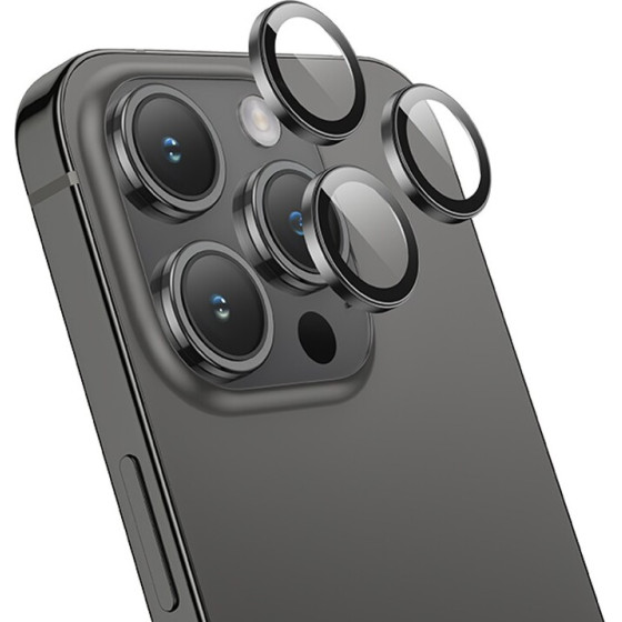 Hoco ��������� ������� 3D Metal ��� Apple Iphone 15 Pro / 15 Pro Max Space Grey - (V14)