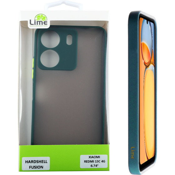 Lime Successories Lime ���� Xiaomi Redmi 13C 4G 6.74'' Hardshell Fusion Full Camera Protection Green With Yellow KEYS