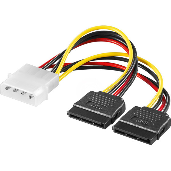 Goobay ������� ����������� 4 Pin �� 2x Sata 0.13m - (68524)