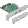 DeLock ����� ��������� Pcie x1 �� 2x USB-C 5GBps - (90493)