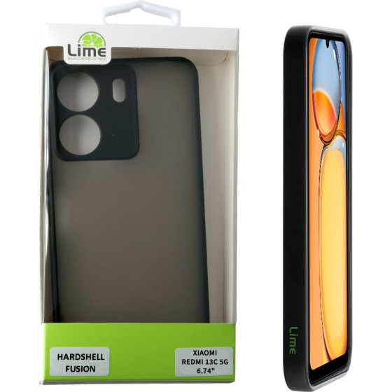 Lime Successories Lime ���� Xiaomi Redmi 13C 5G 6.74'' Hardshell Fusion Full Camera Protection Black With Red KEYS