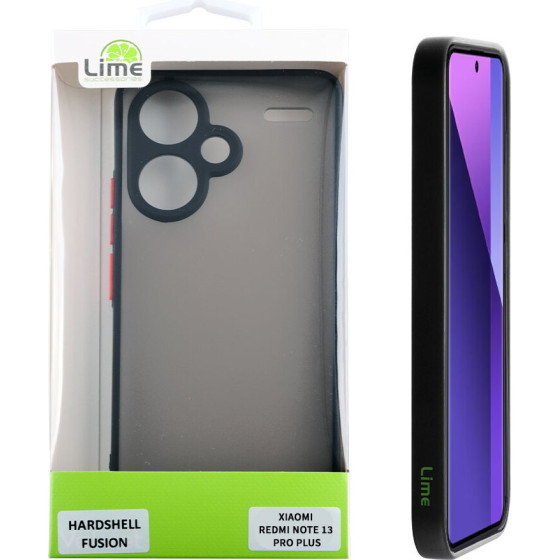 Lime Successories Lime ���� Xiaomi Redmi Note 13 Pro Plus 5G 6.67'' Hardshell Fusion Full Camera Protection Black With Red KEYS