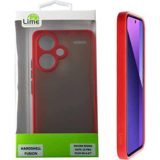 Lime Successories Lime ���� Xiaomi Redmi Note 13 Pro Plus 5G 6.67'' Hardshell Fusion Full Camera Protection Red With Black KEYS