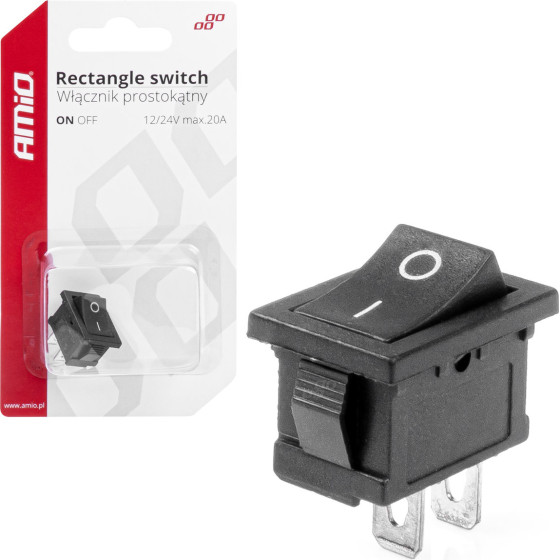 AMiO ��������� ON/Off 3 ������ 12V 20A 12mm x 19mm ������ ���� - 1 ���. - (03082)