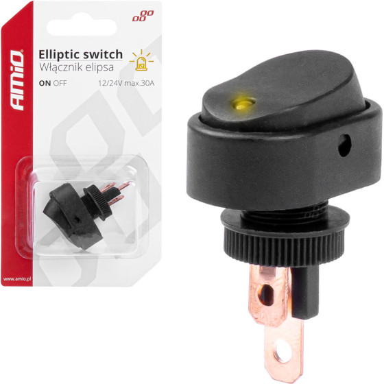 AMiO ��������� ON/Off 3 ������ �� Led ������� 12/24V �12mm 30A �� �������� ���� ���� - 1 ���. - (03088)