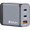 Verbatim GNC-65 GaN Charger 3 Port 65W USB A/C (EU/UK/US) - (32201)