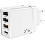 Verbatim CHR-30EU2 USB Charger 30W with 1 x USB-C(R) PD 20 W / 1 x USB-A QC 3.0 / 2 x USB-A 10W White (EU) - (49701)