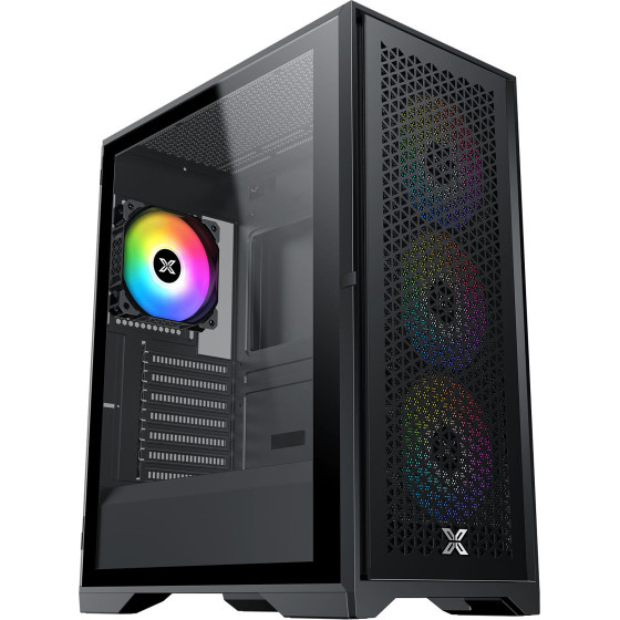 Xigmatek LUX S , 4x ���-������������� RGB FANS , Full Tempered glass, �����