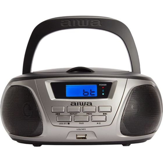 AIWA Bluetooth Boombox CD/MP3 Pink Titanium - (BBTU-300TN)