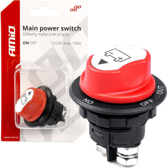 AMiO ��������� POWER-Off ��������� 12 32V max100A Preak 500A 29mm 3 ����������� ���� - 1 ���. - (03026)