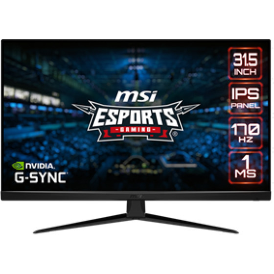 MSI Monitor Gaming G321Q, Flat Ips WQHD, 31.5'', 16:9, 300CD/M2, 100.000.000:1, 1MS, 170Hz, 2560x1440, 2XHDMI/Display PORT/Headphone OUT, BLACK, 3YW.