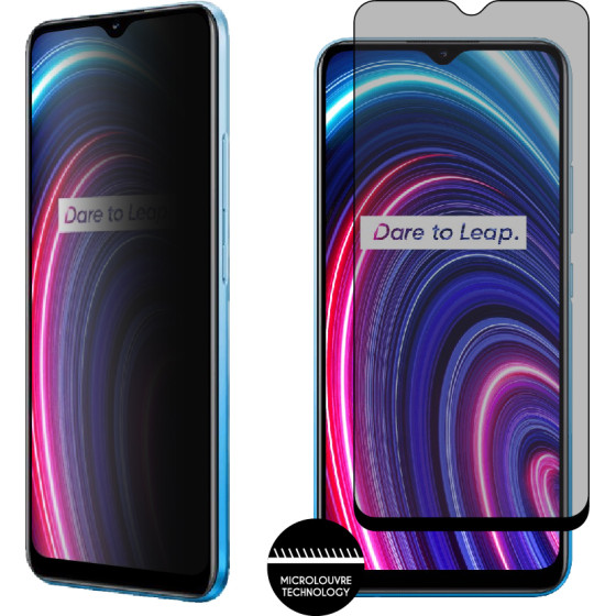 Idol 1991 Tempered Glass Realme C21Y/C25Y 6.5'' 9H 0.25mm Privacy Antispy Semi Curved Full Glue BLACK