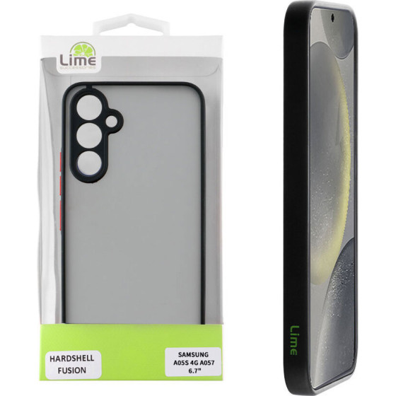 Lime ���� Samsung A05S 4G A057 6.7'' Hardshell Fusion Full Camera Protection Black With Red KEYS