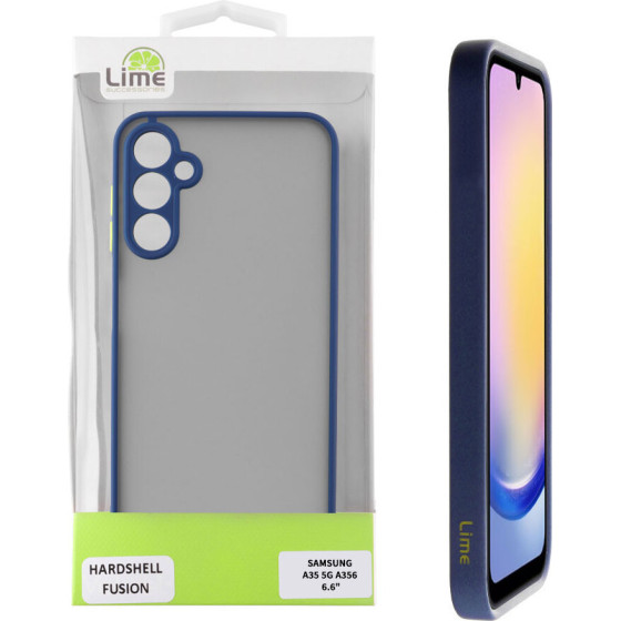 Lime ���� Samsung A35 5G A356 6.6'' Hardshell Fusion Full Camera Protection Blue With Yellow KEYS