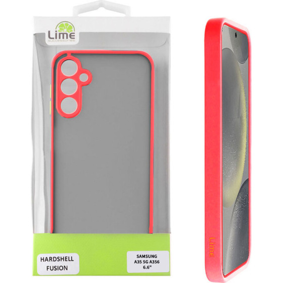 Lime ���� Samsung A35 5G A356 6.6'' Hardshell Fusion Full Camera Protection Red With Black KEYS