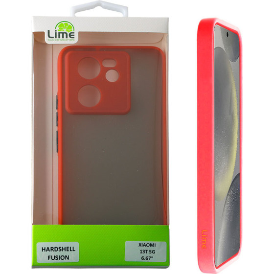 Lime ���� Xiaomi 13T 5G 6.67'' Hardshell Fusion Full Camera Protection Red With Black KEYS