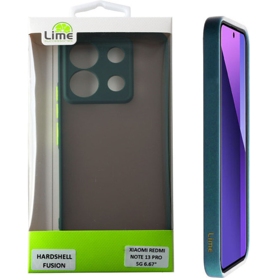 Lime ���� Xiaomi Redmi Note 13 Pro 5G 6.67'' Hardshell Fusion Full Camera Protection Green With Yellow KEYS