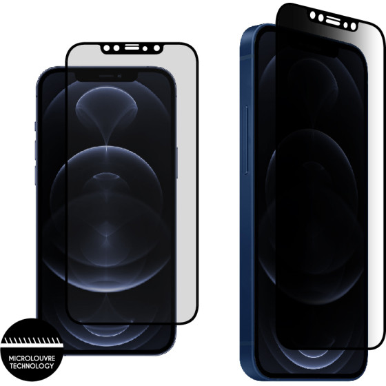 Idol 1991 Tempered Glass Iphone 12 Pro Max 6.7'' 9H 0.25mm Premium Privacy Antispy Semi Curved Full Glue BLACK