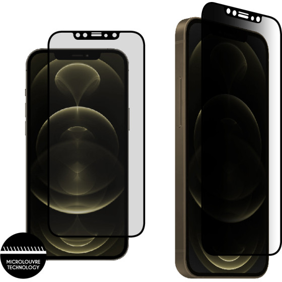 Idol 1991 Tempered Glass Iphone 12 PRO/Iphone 12 6.1'' 9H 0.25mm Premium Privacy Antispy Semi Curved Full Glue BLACK