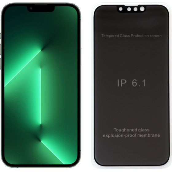 Idol 1991 Tempered Glass Iphone 14 Plus 6.7'' 9H 0.25mm Premium Privacy Antispy Semi Curved Full Glue BLACK